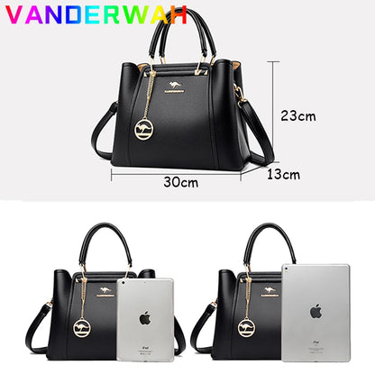 Borse di lusso in morbida pelle Borse da donna Designer 3 strati Borsa a tracolla con tracolla Sac Borsa da donna per lo shopping di grande capacità