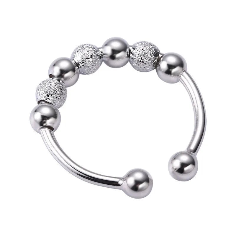 Anelli di ansia punk per donna uomo spirale Fidget perline anello gioielli di tendenza piacevole ruota liberamente anello in acciaio inossidabile antistress regalo