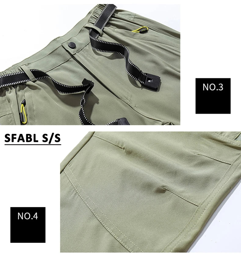 Svabl 5XL pantaloni da trekking estivi ad asciugatura rapida da uomo pantaloni tattici impermeabili elasticizzati tasche con cerniera pantaloni pantaloni da pesca leggeri