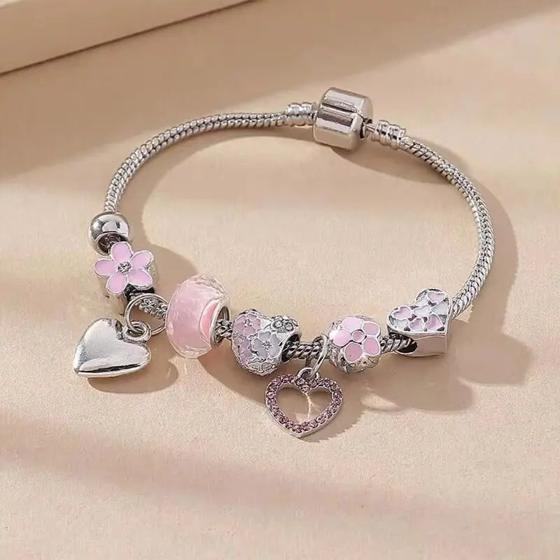 1PC Moda Donna Multi Elemento In Rilievo Love Pan Famiglia Bracciale Accessori di Gioielli Spogliatoio Quotidiano Festa Regalo di Festa -005