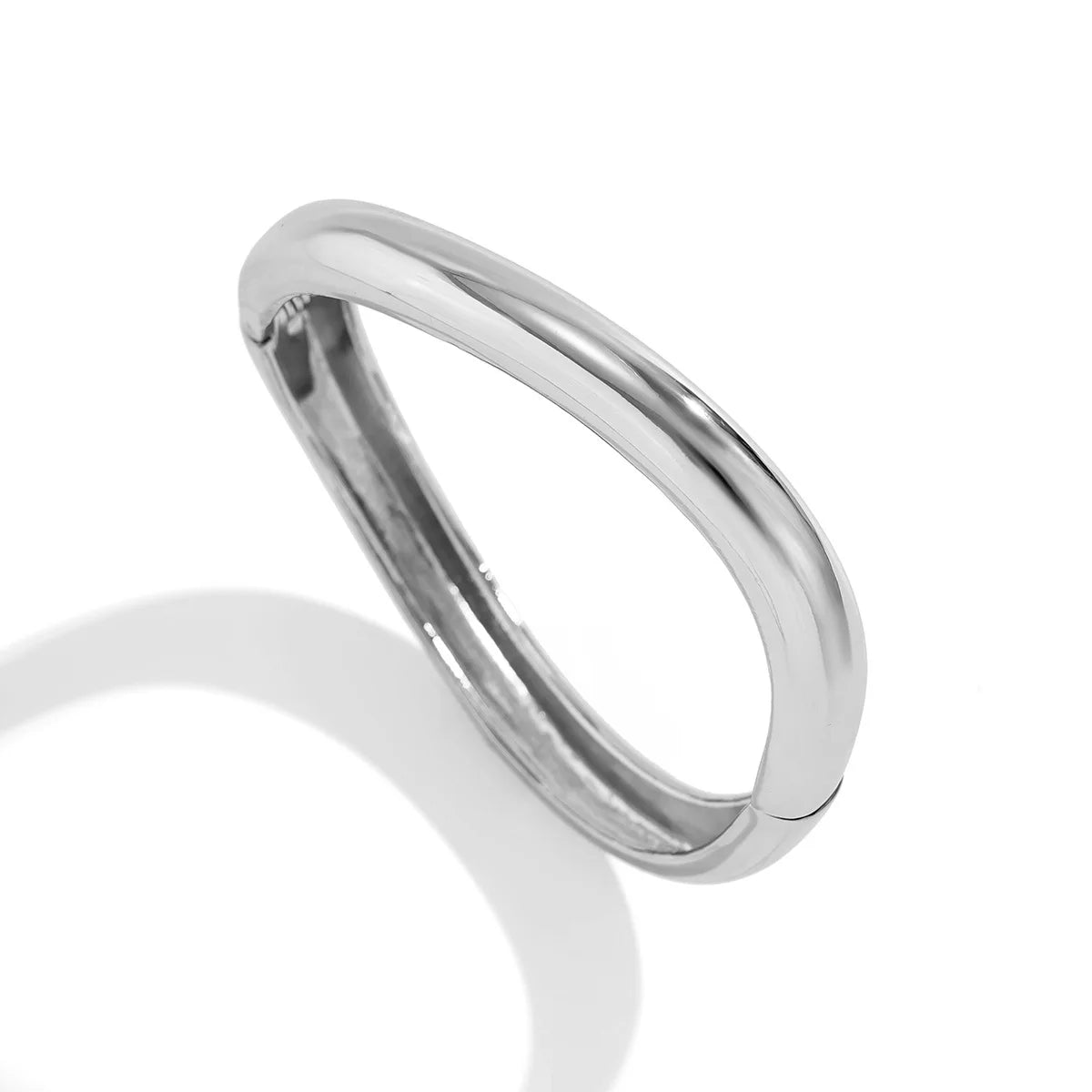 Ampio anello rigido in metallo per donna Colore oro e argento Chunky Waterdrop Polsino da polso aperto Spessore braccialetto intrecciato irregolare Gioielli