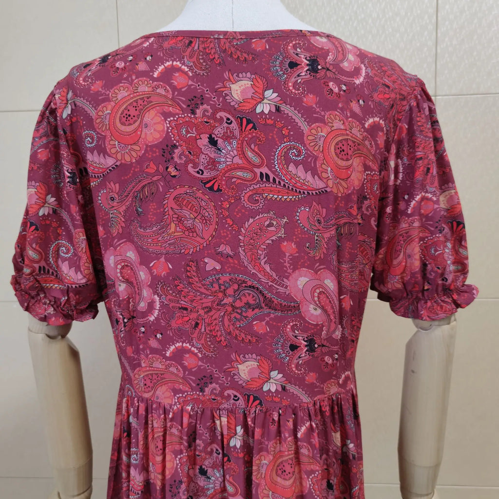 TEELYNN boho abito lungo Vintage 2023 stampa floreale Chiffon manica a tre quarti scollo a v estate Gypsy Hippie abiti da donna vestidos