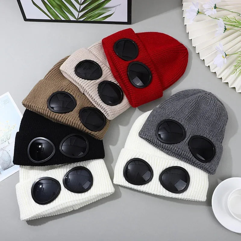 Caldo maschera da sci cappelli berretti donna uomo inverno occhiali antivento berretto lavorato a maglia protezione per le orecchie all'aperto sport berretti freddi Garros
