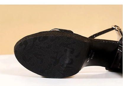 Comemore nuovi sandali con tacco alto donna sandali con tacco estivo Glitter décolleté neri scarpe da sposa classiche per feste su sandali con plateau scarpe da donna sandali con tacco tacchi donna sandali donna estivi