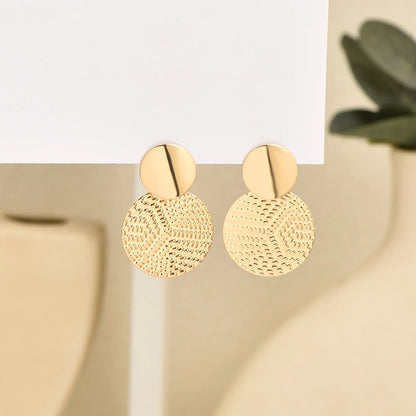 Aretes De Mujer Orecchini rotondi in metallo geometrico alla moda della Boemia per gioielli da sposa di moda da donna
