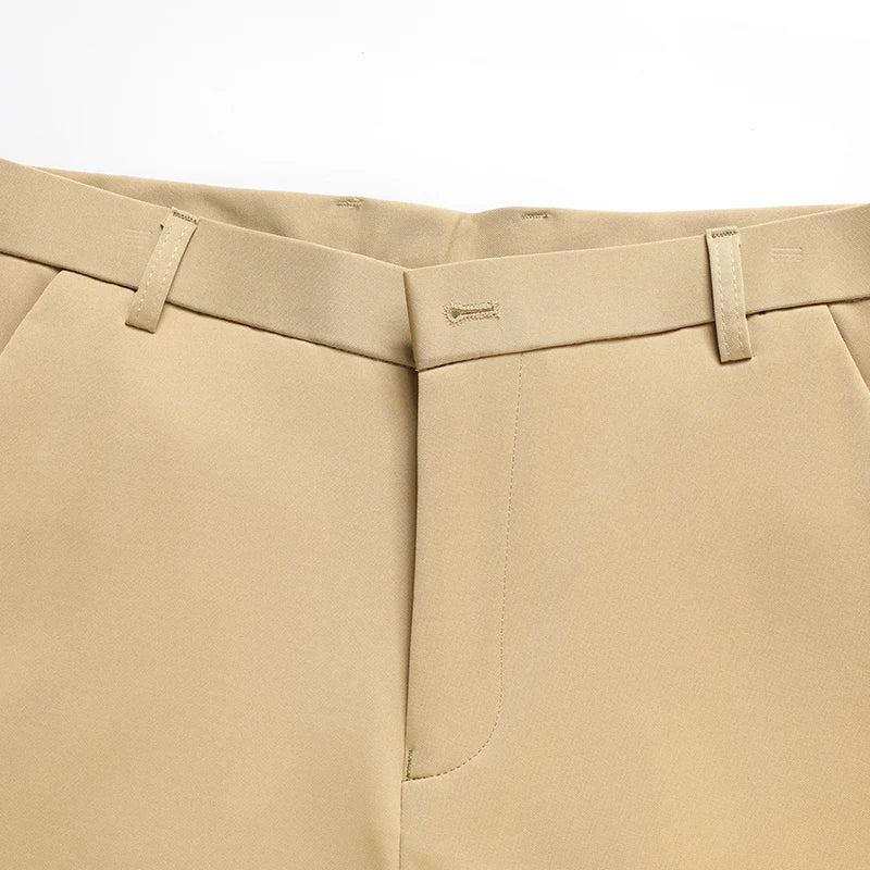29-42 Pantaloni estivi da uomo Pantaloni casual elasticizzati dritti sottili senza traccia, senza tessuto da stiro, sensazione setosa e fresca