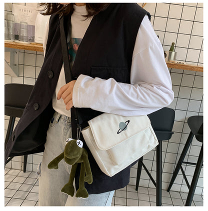 Borsa a tracolla per studenti con collage casual Borsa piccola da donna Borsa a tracolla in tela per donna Borse a tracolla con stampa Bolsas Sac