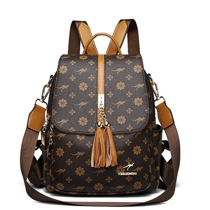 Zaino da donna Designer borsa da donna in pelle di alta qualità stampa di moda di lusso borse da scuola con nappe zaini di grande capacità Sac