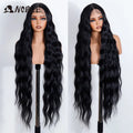 Noble Synthetic Lace Front Wig 36 " Long Wavy Lace Part Body Wavy Golden Wig For Women Lace Front Wig Ombre Blonde Cosplay Wig
