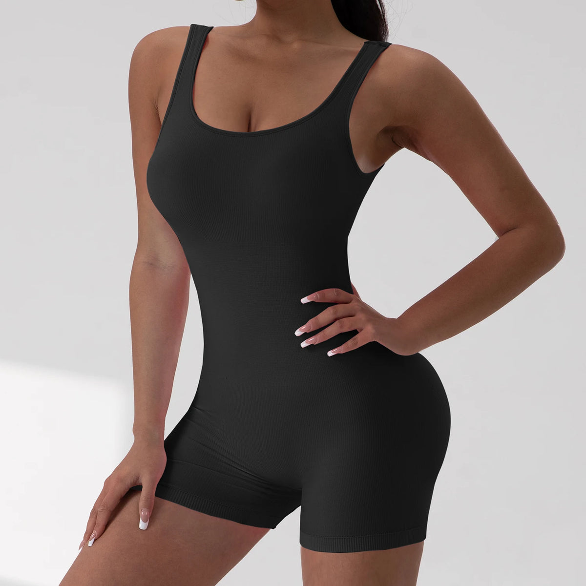 Tuta Sportiva Sexy con Schiena a V e Arricciatura, Senza Maniche, per Donna, Abbigliamento Casual e da Yoga