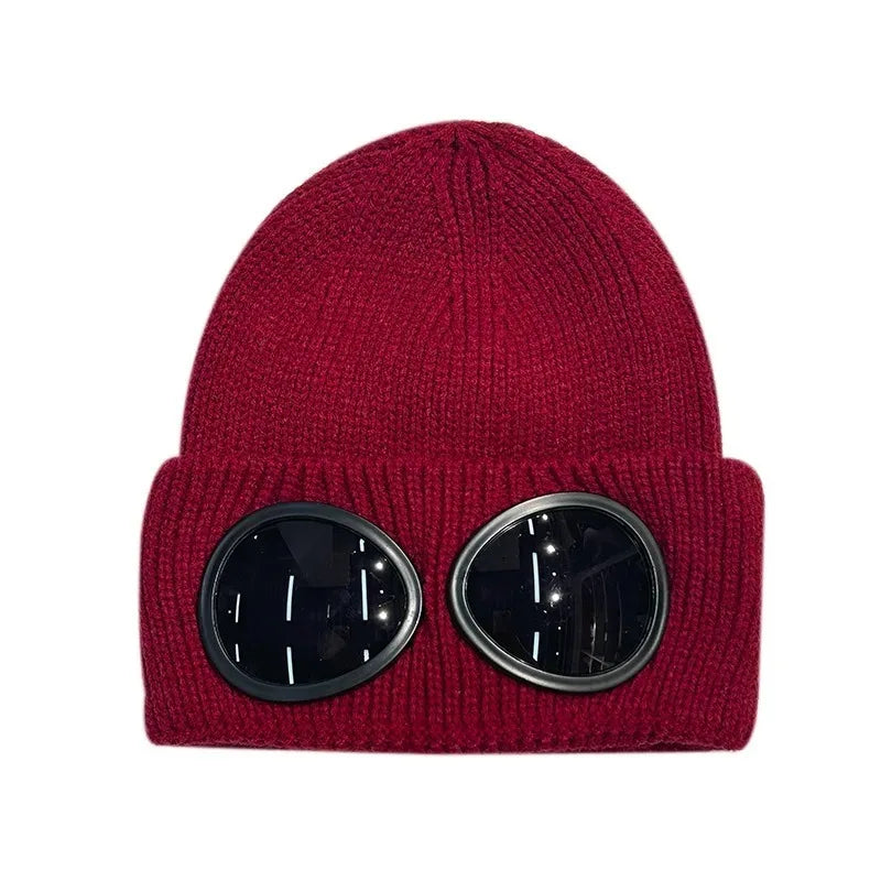 Berretto Invernale Unisex con Design per Occhiali, Protezione Antivento per le Orecchie, Cappello Caldo Lavorato a Maglia per Uomini e Donne, Sport all'Aperto