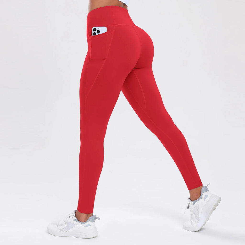 Leggings Sportivi da Donna con Tasche, Effetto Push-Up, Controllo Pancia, Vita Alta, Abbigliamento da Palestra