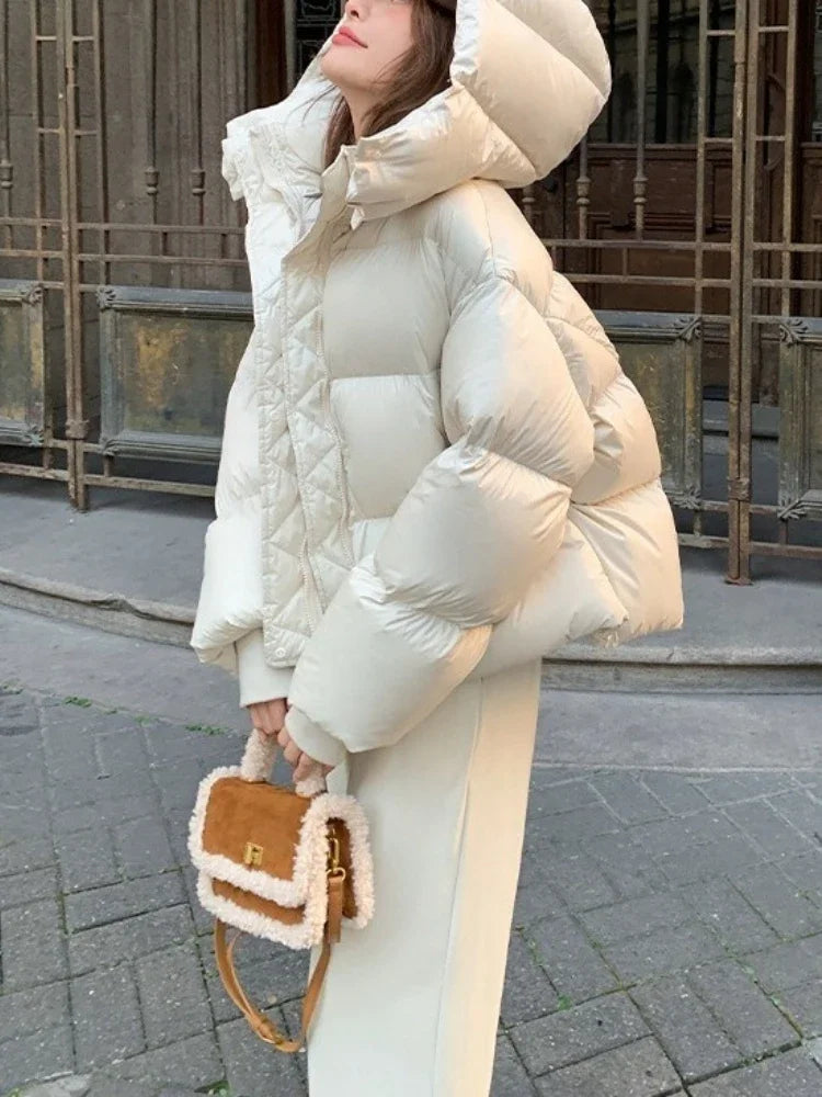 Parka invernale imbottito in cotone, cappotto da donna, giacca con cappuccio, capospalla in cotone spesso, cappotto caldo da donna, abbigliamento femminile
