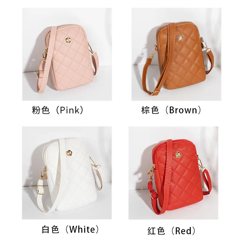 Nuovo 2025 Nuova borsa a tracolla in PU Borse centinaia e semplici Mini borsa per cellulare da donna Borse a tracolla Borse quadrate piccole estive