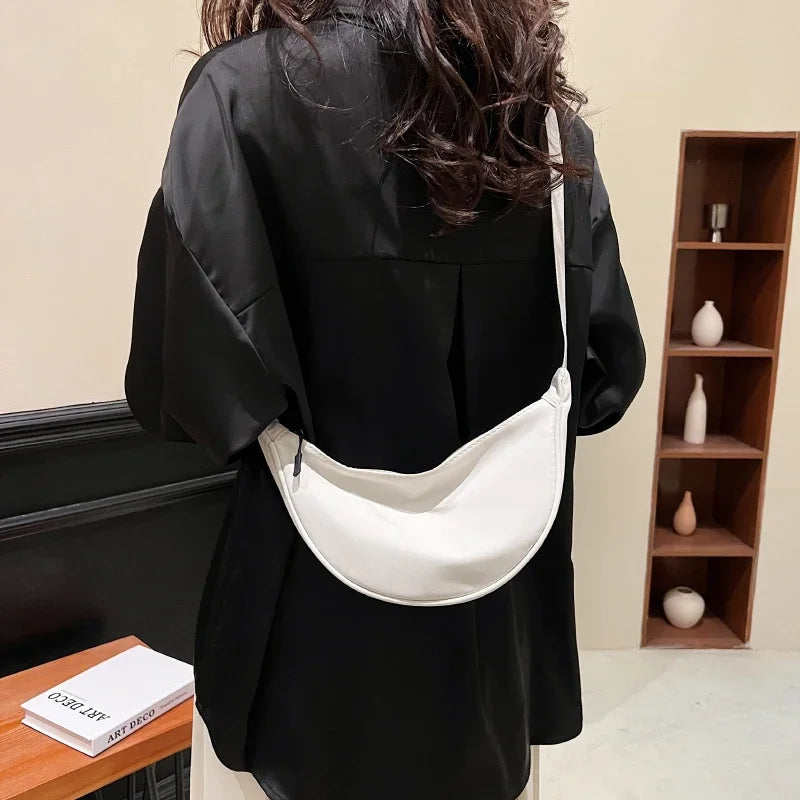 Borsa a tracolla da donna dal Design semplice moda donna Nylon Hobos borse a tracolla piccole borse di stoffa Vintage da donna