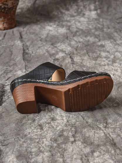 Sandales d'été légères à talons hauts pour femmes, nouvelles sandales élégantes à bout ouvert et talon épais, mules décontractées à bride arrière pour femmes 2026