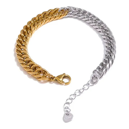 Bracciale a catena con ciondolo a forma di cuore o rotondo in acciaio inossidabile