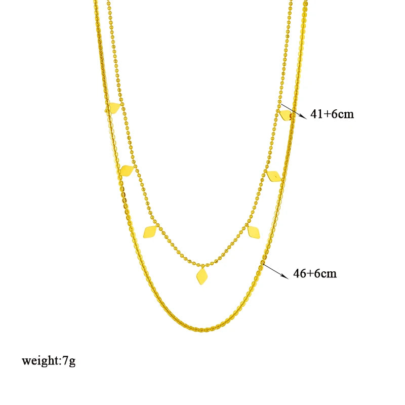 DIEYURO Collana a catena di perle con perline geometriche in acciaio inossidabile 316L per le donne Nuove ragazze punk girocollo spesso gioielli regali per feste
