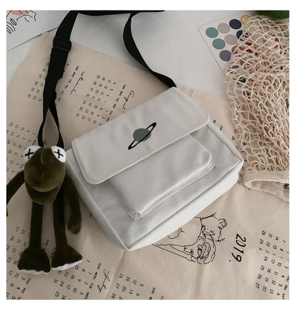 Borsa a tracolla per studenti con collage casual Borsa piccola da donna Borsa a tracolla in tela per donna Borse a tracolla con stampa Bolsas Sac