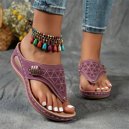 Nuovi Sandali Estivi da Donna con Zeppa, Infradito Open Toe da Esterno, Scarpe Casual di Design alla Moda, Sandali Platform Slip-on da Donna