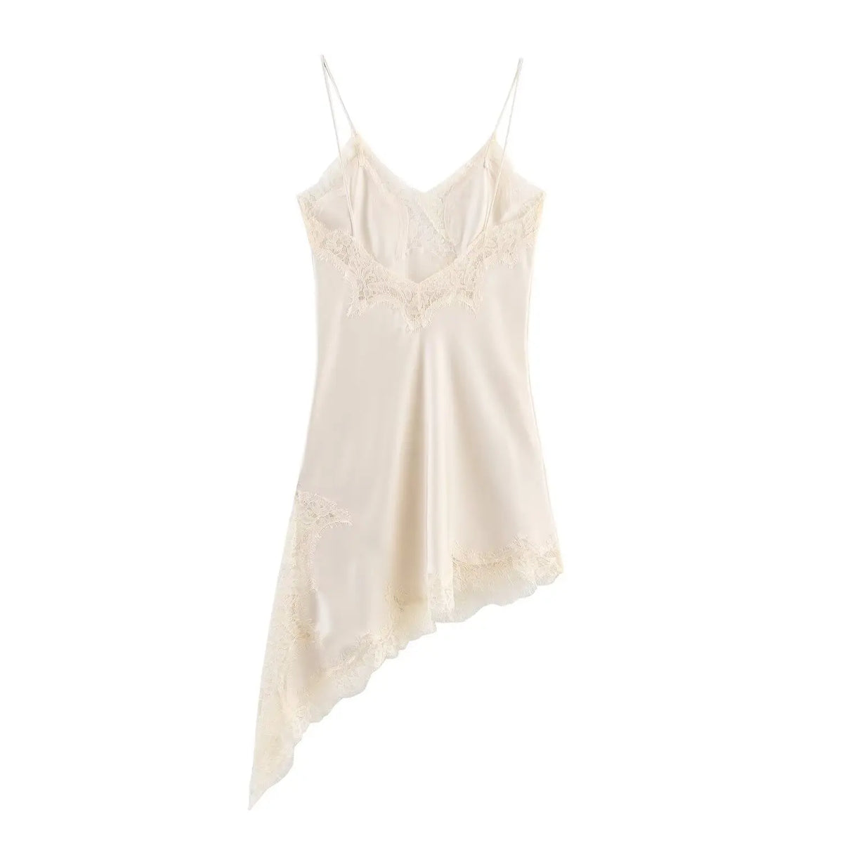 Abito da donna sexy con scollo a V in pizzo, elegante, con collo all'americana e orlo asimmetrico, nuova moda estate 2026, per feste e spiaggia