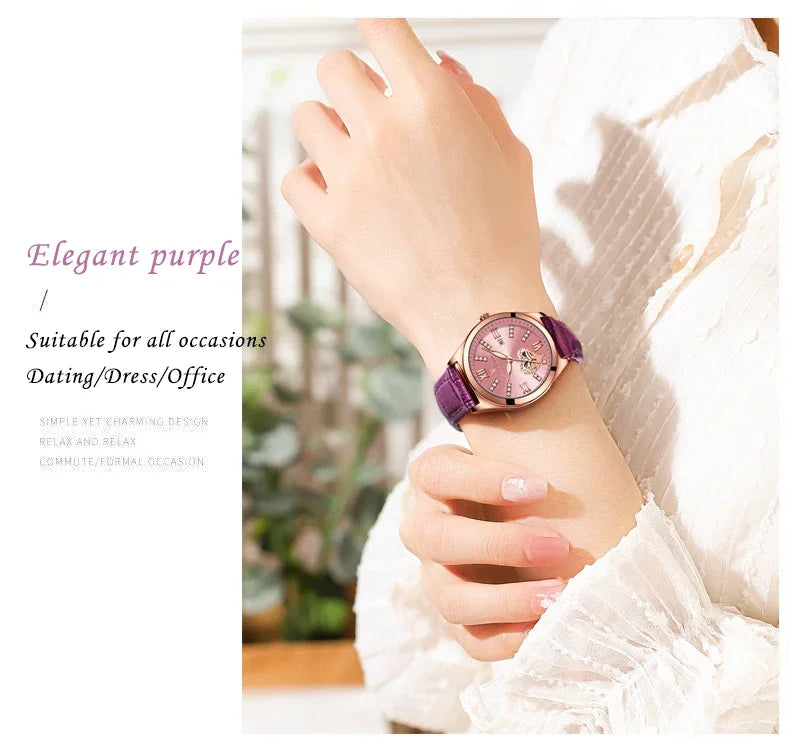 POEDAGAR Orologi casual di lusso per donna Orologio da donna in pelle con calendario impermeabile Orologio da polso al quarzo da donna di moda di alta qualità
