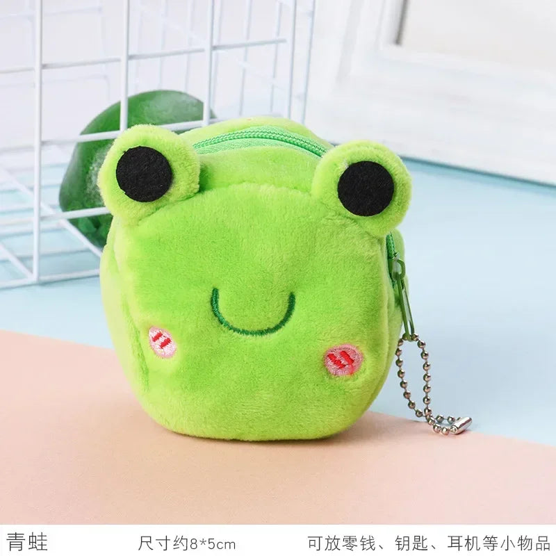 Cartone animato animale ragazzi portamonete in peluche bambini portamonete con cerniera custodia portaoggetti simpatici animali portafogli donna mini borsa regalo per bambini