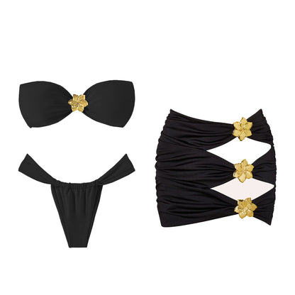 Bikini con scollo a V donna nuovo costume da bagno con volant bikini rosso set costumi da bagno con scollo all'americana biquini a gamba alta costumi da bagno da spiaggia a vita alta