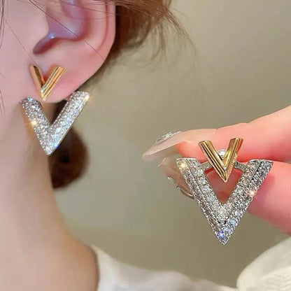 Orecchini in argento 925 con ago in argento moda coreana con cuore di cristallo per gioielli da donna 2025 Trending Nuovi orecchini a cerchio da donna di lusso Brincos