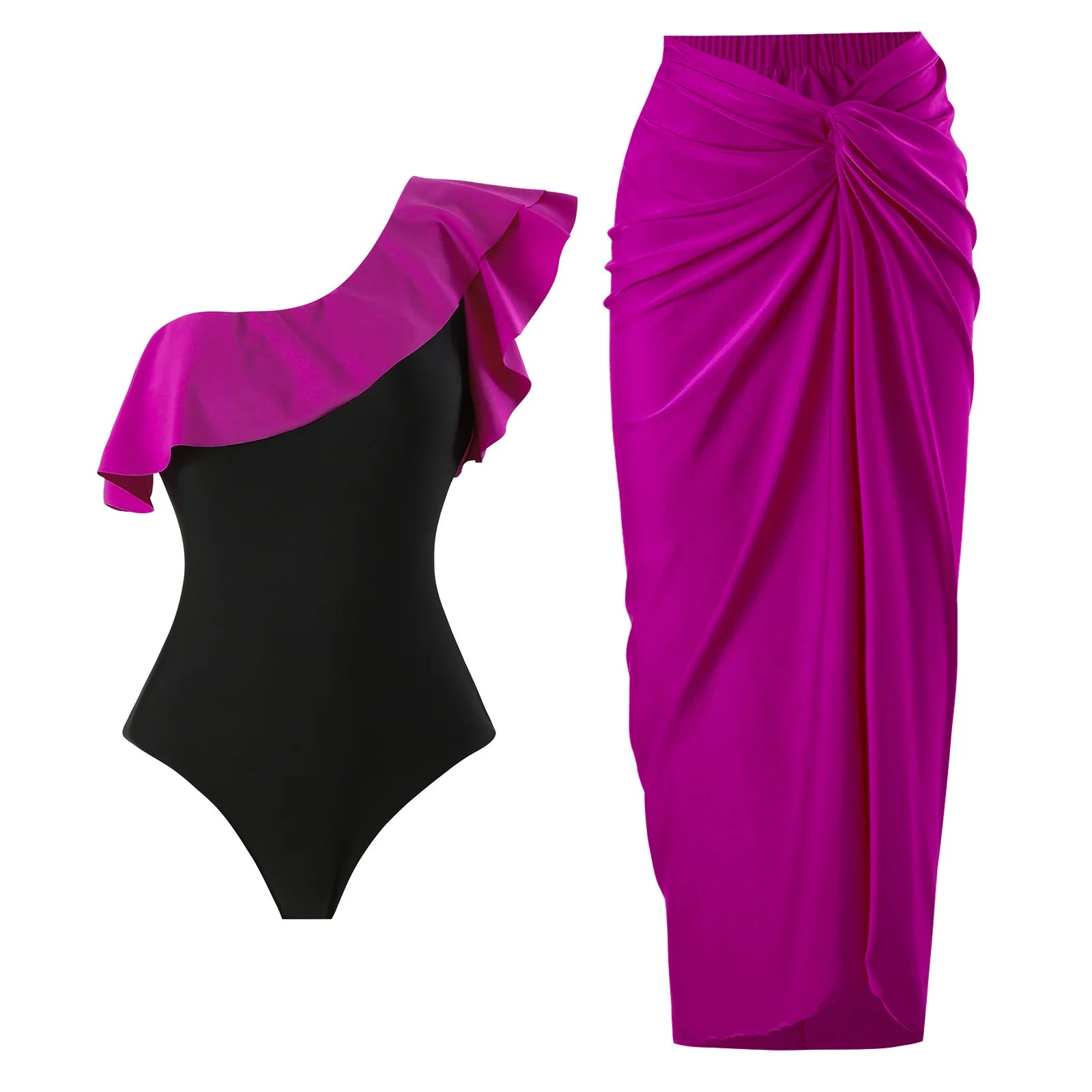 Costume da bagno floreale con stampa floreale con volant monospalla blu Set copricostume singolo micro monokini costumi da bagno sexy per ragazze Summer Beach