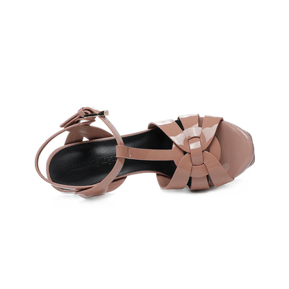Nuovi sandali estivi da donna design del marchio sandali da festa fatti a mano di alta qualità tinta unita punta aperta 13CM eleganti tacchi alti 35-43