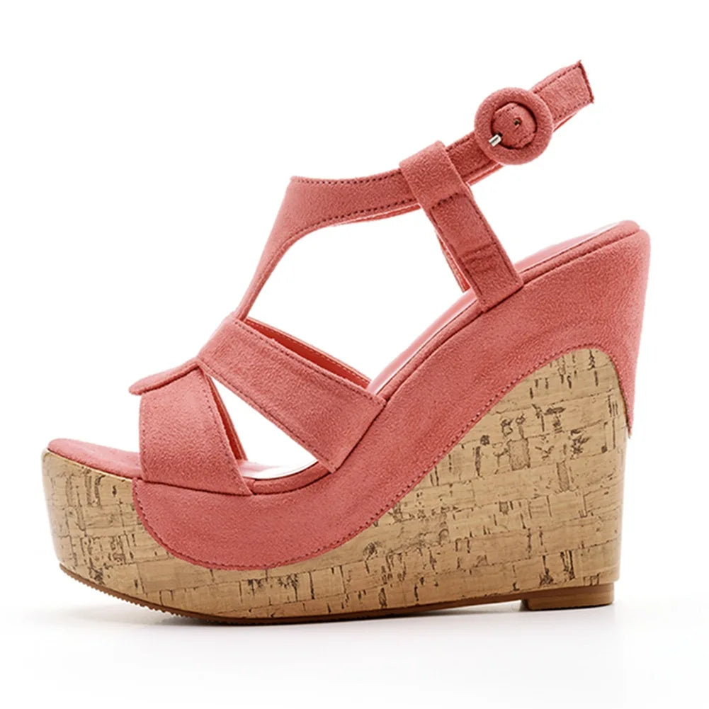 Sandali con plateau Summer Fashion Women Bohemia Style tacco alto bocca di pesce Peep Toe zeppe scarpe per le donne Sandalias De Mujer