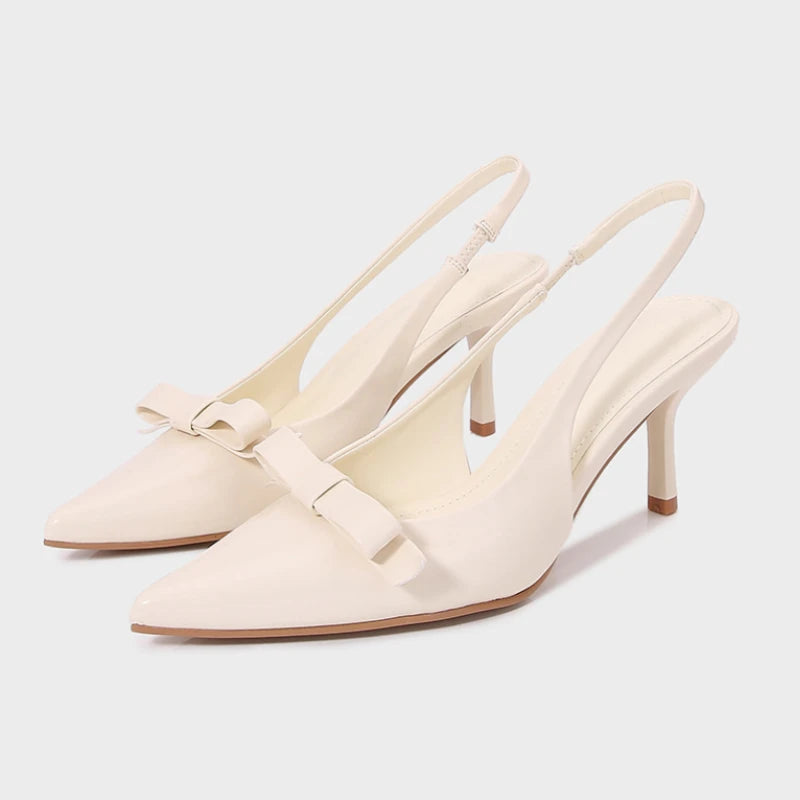 Sandales d'été à talons hauts pour femmes Élégante décoration de nœud Mode Fête Mariage Chaussures élégantes à talon aiguille sexy pour femmes