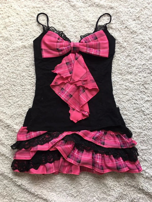 Y2k Harajuku Solido Bianco Vintage Senza Maniche Punk Gotico Abiti Estivi Slim 2000s Abito Corto In Pizzo Punk Sexy Vestito Delle Donne di Modo