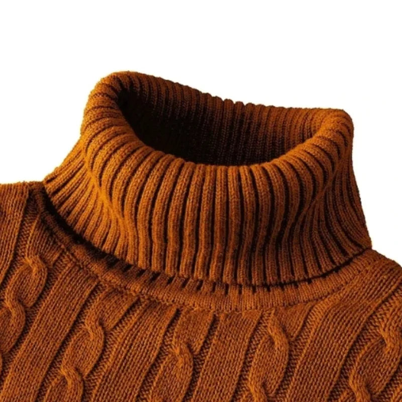 Maglione a collo alto da uomo nuovo pullover tinta unita lavorato a maglia caldo dolcevita casual felpa di lana uomo inverno outdoor top