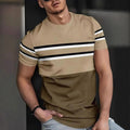 2025 T-shirt casual a righe per uomo T-shirt a maniche corte T-shirt oversize O-Collo Pullover Camicie da uomo da strada Tee Abbigliamento estivo