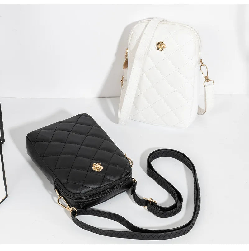 Nuovo 2025 Nuova borsa a tracolla in PU Borse centinaia e semplici Mini borsa per cellulare da donna Borse a tracolla Borse quadrate piccole estive