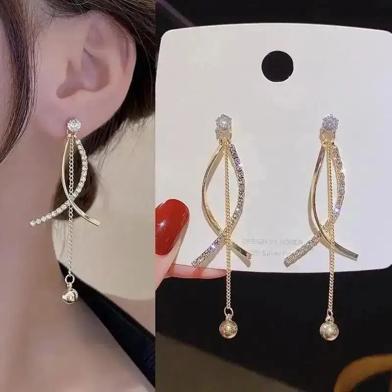 925 Ago D'argento Coreano Moda Perla Nappa Orecchini Per Le Donne Gioielli 2024 di Tendenza delle Nuove Donne di Lusso Zircone Orecchini di Perle