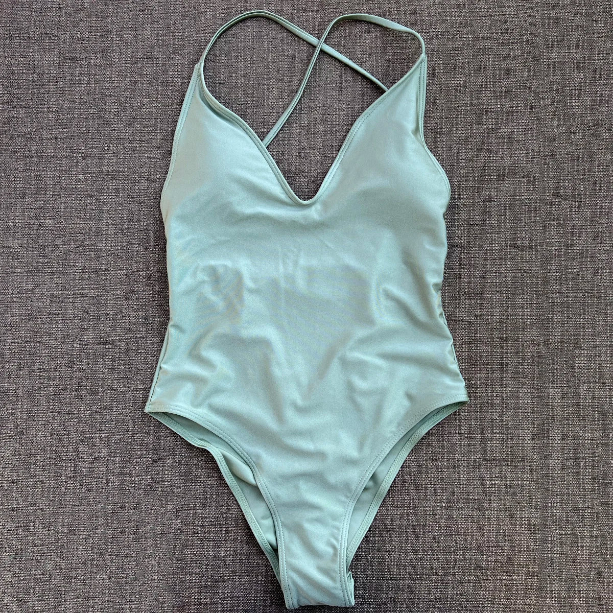 Sexy Padded One Piece Swimsuit Women Swimwear Solid Bathing Suit Monokini Swimming Suit Summer Beachwear maillot de bain femme
