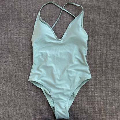 Sexy Padded One Piece Swimsuit Women Swimwear Solid Bathing Suit Monokini Swimming Suit Summer Beachwear maillot de bain femme