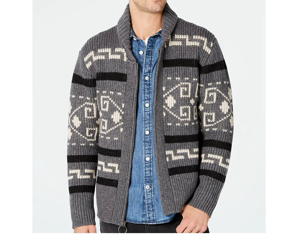 Cardigan invernale da uomo maglioni moda uomo maglione lavorato a maglia cappotti termici caldi Casual uomo casimmer risvolto giacche lavorate a maglia abbigliamento