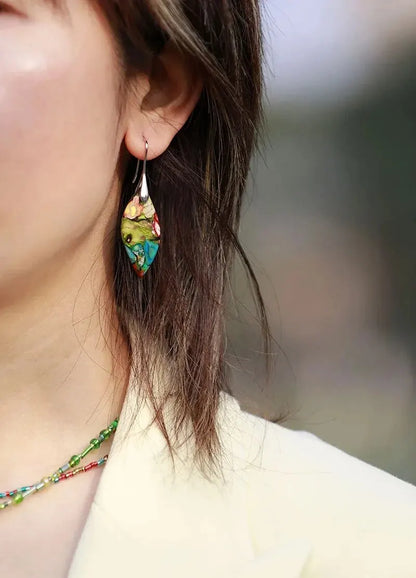 Minimalismo alla moda Diaspri dell'imperatore naturale pendenti Orecchini pendenti da donna Regali etnici eleganti per le vacanze