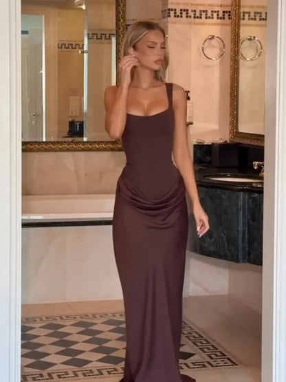 Mini abito da donna con scollo a V e scollo all'americana senza schienale Moda senza maniche a vita alta Abiti aderenti 2025 Nuova estate Lady Party Holiday Robes