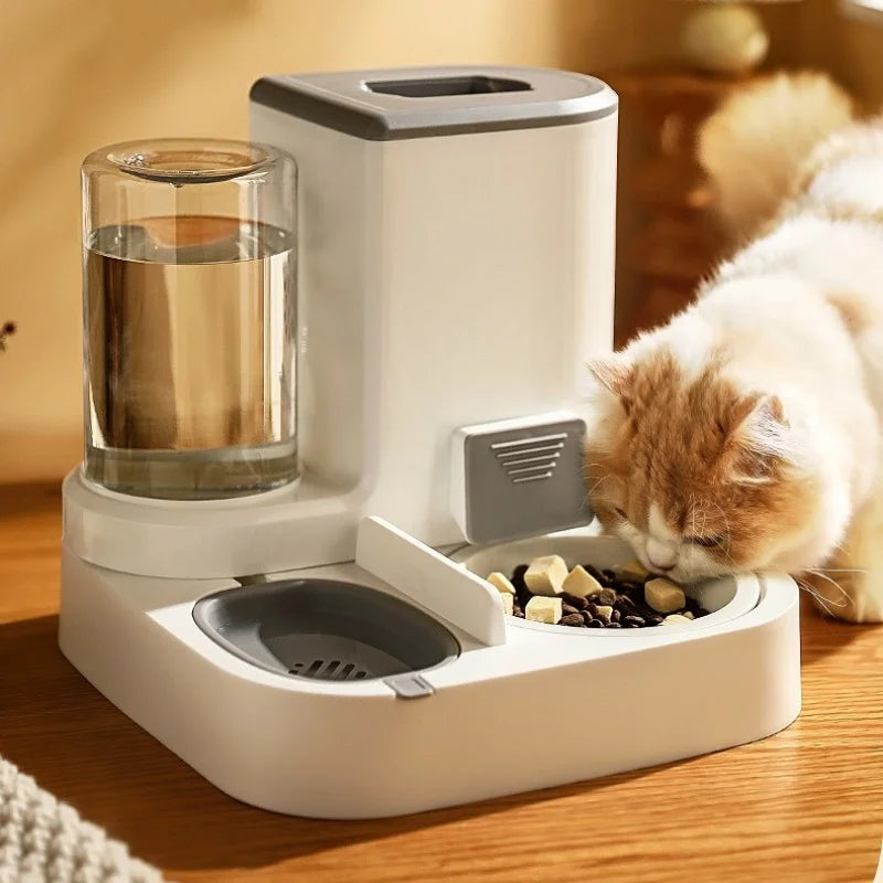 Distributore Automatico di Cibo e Acqua per Cani e Gatti, Set con Ciotola Universale per Animali Domestici