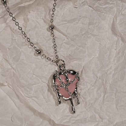 Y2K Sweet Cool Girl Collana con ciondolo croce creativa personalizzata con amore, adatta per l'uso quotidiano
