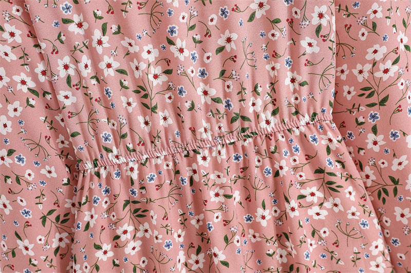 Maxi abiti da donna Sping autunno bohémien Casual manica intera vita alta spiaggia donna abiti in Chiffon abito lungo floreale vestido