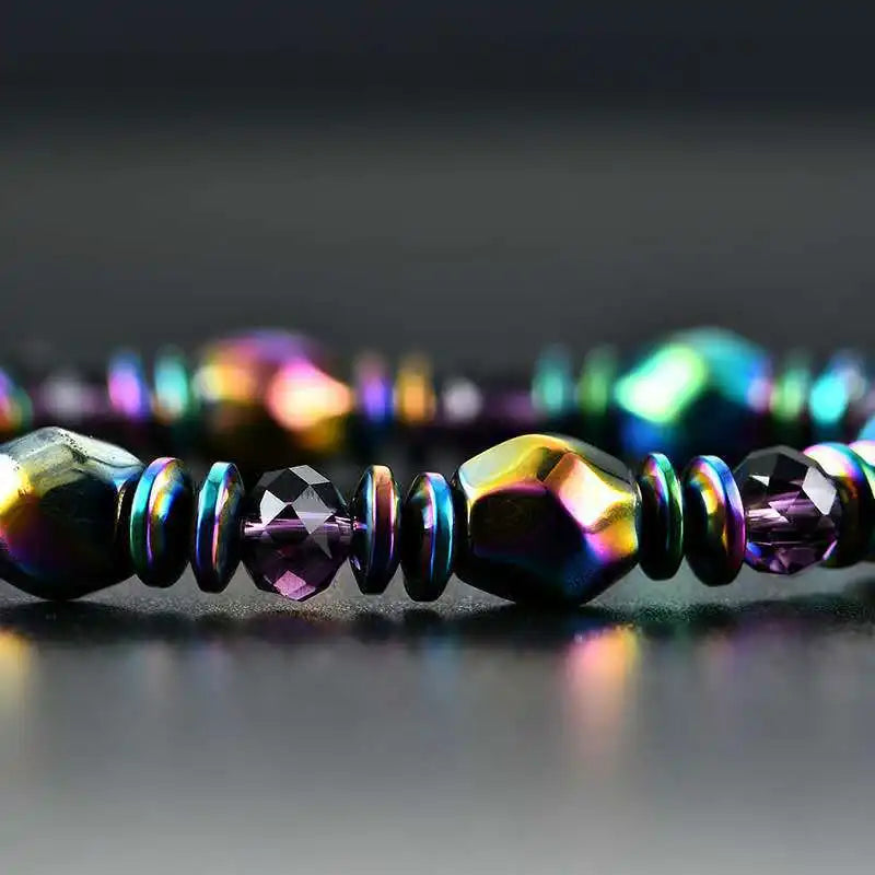 Bracciale energetico magnetico colorato per uomo Terapia sanitaria Slim Il corpo Braccialetti irregolari in pietra naturale Regali per un amico