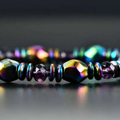 Bracciale energetico magnetico colorato per uomo Terapia sanitaria Slim Il corpo Braccialetti irregolari in pietra naturale Regali per un amico