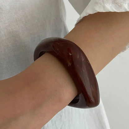 Ingemark 3 Stili Boho Braccialetti rotondi impilati in resina per le donne Braccialetti larghi etnici geometrici Accessori per gioielli a mano