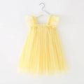 Nuova estate bambini ragazza vestito fionda senza maniche colletto quadrato tinta unita maglia principessa abiti da spiaggia bambino abbigliamento casual E2200